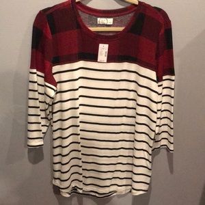 Maurices striped buffalo plaid top